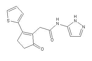 Image of 2-[5-keto-2-(2-thienyl)cyclopenten-1-yl]-N-(1H-pyrazol-5-yl)acetamide