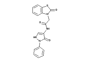 2-(2-keto-1,3-benzothiazol-3-yl)-N-(5-keto-1-phenyl-3-pyrazolin-4-yl)acetamide