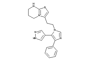 Image of 3-[2-[4-phenyl-5-(1H-pyrazol-4-yl)imidazol-1-yl]ethyl]-5,6,7,8-tetrahydrothiazolo[3,2-a]pyrimidin-4-ium