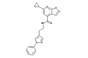 Image of 6-cyclopropyl-N-[2-(1-phenylpyrazol-4-yl)ethyl]isoxazolo[5,4-b]pyridine-4-carboxamide