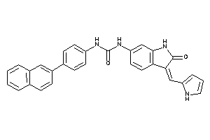 Image of 1-[2-keto-3-(1H-pyrrol-2-ylmethylene)indolin-6-yl]-3-[4-(2-naphthyl)phenyl]urea