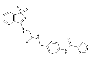 Image of N-[4-[[[2-[(1,1-diketo-1,2-benzothiazol-3-yl)amino]acetyl]amino]methyl]phenyl]-2-furamide