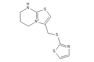 3-[(thiazol-2-ylthio)methyl]-5,6,7,8-tetrahydrothiazolo[3,2-a]pyrimidin-4-ium