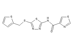 Image of N-[5-(2-thenylthio)-1,3,4-thiadiazol-2-yl]thiazole-4-carboxamide