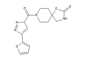 Image of 8-[5-(2-furyl)-3H-pyrazole-3-carbonyl]-4-oxa-2,8-diazaspiro[4.5]decan-3-one