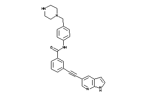 Image of N-[4-(piperazinomethyl)phenyl]-3-[2-(1H-pyrrolo[2,3-b]pyridin-5-yl)ethynyl]benzamide