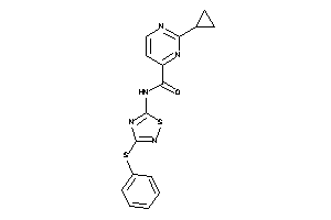 2-cyclopropyl-N-[3-(phenylthio)-1,2,4-thiadiazol-5-yl]pyrimidine-4-carboxamide