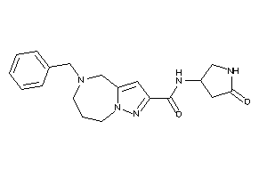 Image of 5-benzyl-N-(5-ketopyrrolidin-3-yl)-4,6,7,8-tetrahydropyrazolo[1,5-a][1,4]diazepine-2-carboxamide