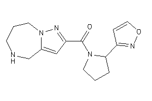 Image of (2-isoxazol-3-ylpyrrolidino)-(5,6,7,8-tetrahydro-4H-pyrazolo[1,5-a][1,4]diazepin-2-yl)methanone