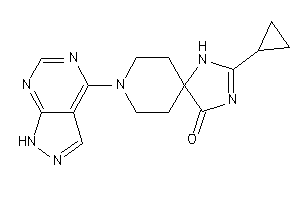 Image of 2-cyclopropyl-8-(1H-pyrazolo[3,4-d]pyrimidin-4-yl)-1,3,8-triazaspiro[4.5]dec-2-en-4-one