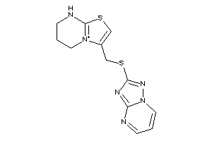3-[([1,2,4]triazolo[1,5-a]pyrimidin-2-ylthio)methyl]-5,6,7,8-tetrahydrothiazolo[3,2-a]pyrimidin-4-ium