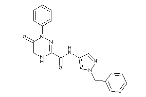 Image of N-(1-benzylpyrazol-4-yl)-6-keto-1-phenyl-4,5-dihydro-1,2,4-triazine-3-carboxamide