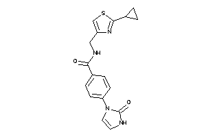 Image of N-[(2-cyclopropylthiazol-4-yl)methyl]-4-(2-keto-4-imidazolin-1-yl)benzamide