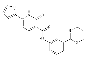 Image of N-[3-(1,3-dithian-2-yl)phenyl]-6-(2-furyl)-2-keto-1H-pyridine-3-carboxamide