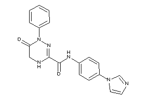 Image of N-(4-imidazol-1-ylphenyl)-6-keto-1-phenyl-4,5-dihydro-1,2,4-triazine-3-carboxamide