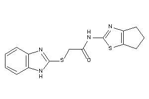 Image of 2-(1H-benzimidazol-2-ylthio)-N-(5,6-dihydro-4H-cyclopenta[d]thiazol-2-yl)acetamide