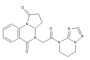 Image of 4-[2-(6,7-dihydro-5H-[1,2,4]triazolo[1,5-a]pyrimidin-4-yl)-2-keto-ethyl]-3,3a-dihydro-2H-pyrrolo[1,2-a]quinazoline-1,5-quinone