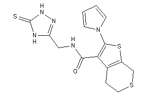 Image of 2-pyrrol-1-yl-N-[(5-thioxo-1,4-dihydro-1,2,4-triazol-3-yl)methyl]-5,7-dihydro-4H-thieno[2,3-c]thiopyran-3-carboxamide