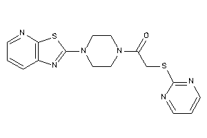 2-(2-pyrimidylthio)-1-(4-thiazolo[5,4-b]pyridin-2-ylpiperazino)ethanone