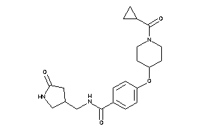 Image of 4-[[1-(cyclopropanecarbonyl)-4-piperidyl]oxy]-N-[(5-ketopyrrolidin-3-yl)methyl]benzamide