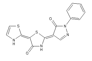 Image of 2-(5-keto-1-phenyl-2-pyrazolin-4-ylidene)-5-(4-thiazolin-2-ylidene)thiazolidin-4-one