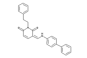1-phenethyl-3-[(4-phenylanilino)methylene]pyridine-2,6-quinone