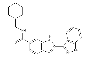 Image of N-(cyclohexylmethyl)-2-(1H-indazol-3-yl)-1H-indole-6-carboxamide