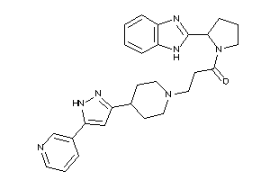 1-[2-(1H-benzimidazol-2-yl)pyrrolidino]-3-[4-[5-(3-pyridyl)-1H-pyrazol-3-yl]piperidino]propan-1-one