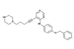 Image of (4-benzoxyphenyl)-[5-(5-piperazinopent-1-ynyl)pyrimidin-4-yl]amine