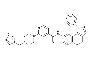 Image of N-(1-phenyl-4,5-dihydrobenzo[g]indazol-8-yl)-2-[4-(1H-pyrazol-4-ylmethyl)piperazino]isonicotinamide
