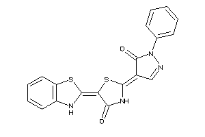 Image of 5-(3H-1,3-benzothiazol-2-ylidene)-2-(5-keto-1-phenyl-2-pyrazolin-4-ylidene)thiazolidin-4-one