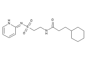 3-cyclohexyl-N-[2-(1H-pyridin-2-ylideneamino)sulfonylethyl]propionamide
