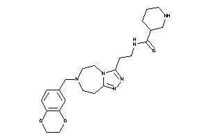N-[2-[7-(2,3-dihydro-1,4-benzodioxin-6-ylmethyl)-5,6,8,9-tetrahydro-[1,2,4]triazolo[3,4-g][1,4]diazepin-3-yl]ethyl]nipecotamide