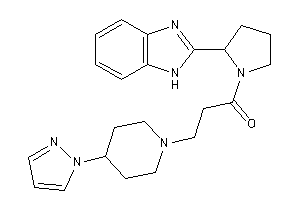 1-[2-(1H-benzimidazol-2-yl)pyrrolidino]-3-(4-pyrazol-1-ylpiperidino)propan-1-one