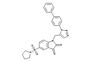 Image of 1-[[3-(4-phenylphenyl)triazol-4-yl]methyl]-5-pyrrolidinosulfonyl-isatin