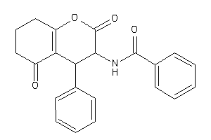 Image of N-(2,5-diketo-4-phenyl-4,6,7,8-tetrahydro-3H-chromen-3-yl)benzamide