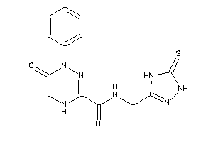 Image of 6-keto-1-phenyl-N-[(5-thioxo-1,4-dihydro-1,2,4-triazol-3-yl)methyl]-4,5-dihydro-1,2,4-triazine-3-carboxamide