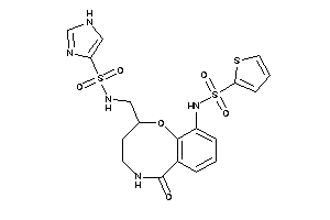 Image of N-[[6-keto-10-(2-thienylsulfonylamino)-2,3,4,5-tetrahydro-1,5-benzoxazocin-2-yl]methyl]-1H-imidazole-4-sulfonamide