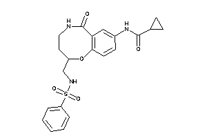 Image of N-[2-(benzenesulfonamidomethyl)-6-keto-2,3,4,5-tetrahydro-1,5-benzoxazocin-8-yl]cyclopropanecarboxamide