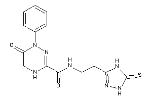 Image of 6-keto-1-phenyl-N-[2-(5-thioxo-1,4-dihydro-1,2,4-triazol-3-yl)ethyl]-4,5-dihydro-1,2,4-triazine-3-carboxamide