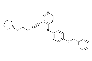 Image of (4-benzoxyphenyl)-[5-(5-pyrrolidinopent-1-ynyl)pyrimidin-4-yl]amine