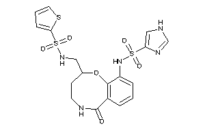 Image of N-[6-keto-2-[(2-thienylsulfonylamino)methyl]-2,3,4,5-tetrahydro-1,5-benzoxazocin-10-yl]-1H-imidazole-4-sulfonamide