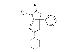 Image of 1-cyclopropyl-3-(2-keto-2-piperidino-ethyl)-3-phenyl-pyrrolidine-2,5-quinone