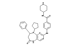 4-[(9-cyclopentyl-6-keto-8-phenyl-7,8-dihydro-5H-pyrimido[4,5-b][1,4]diazepin-2-yl)amino]-N-(4-piperidyl)benzamide