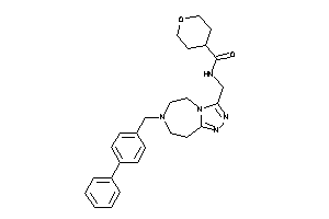 N-[[7-(4-phenylbenzyl)-5,6,8,9-tetrahydro-[1,2,4]triazolo[3,4-g][1,4]diazepin-3-yl]methyl]tetrahydropyran-4-carboxamide