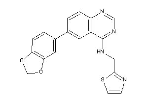 Image of [6-(1,3-benzodioxol-5-yl)quinazolin-4-yl]-(thiazol-2-ylmethyl)amine