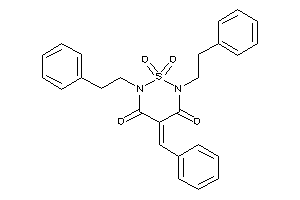 Image of 4-benzal-1,1-diketo-2,6-diphenethyl-1,2,6-thiadiazinane-3,5-quinone