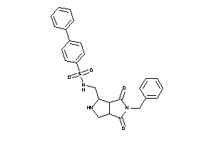 Image of N-[(5-benzyl-4,6-diketo-2,3,3a,6a-tetrahydro-1H-pyrrolo[3,4-c]pyrrol-3-yl)methyl]-4-phenyl-benzenesulfonamide