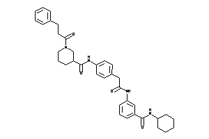 N-[4-[2-[3-(cyclohexylcarbamoyl)anilino]-2-keto-ethyl]phenyl]-1-hydrocinnamoyl-nipecotamide
