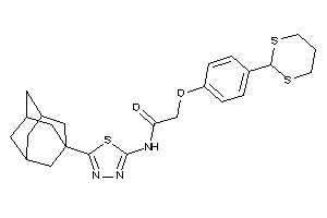 N-[5-(1-adamantyl)-1,3,4-thiadiazol-2-yl]-2-[4-(1,3-dithian-2-yl)phenoxy]acetamide